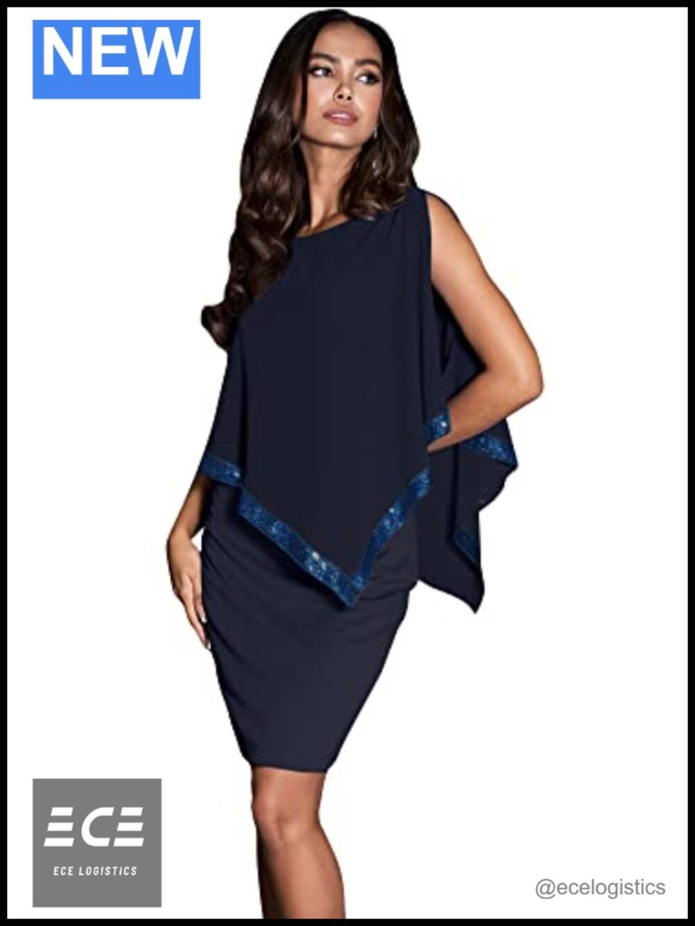 Plus Size Chiffon Cape Mini Dress Short Sleeve Formal Wedding Guest